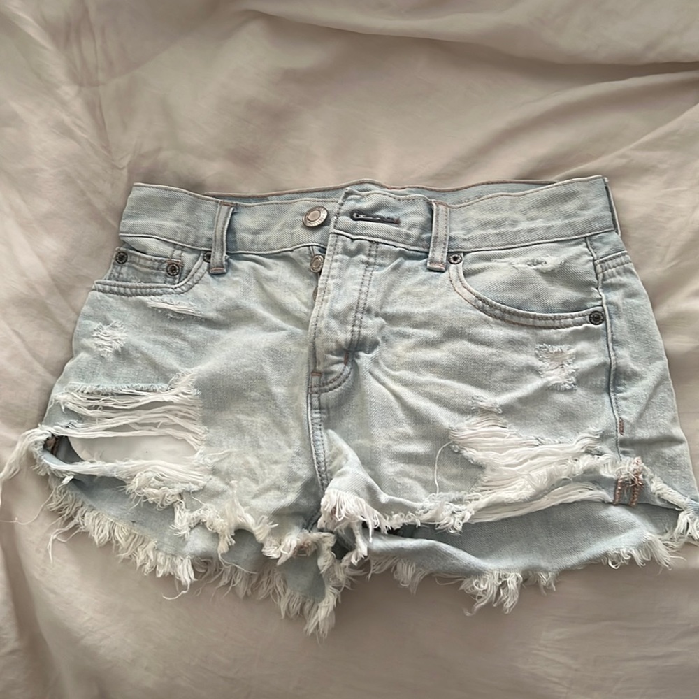 AE Tomgirl Short Short Silver Blue destroyed